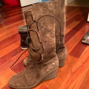 Ugg Ladies Australian brown suede mud calf boots